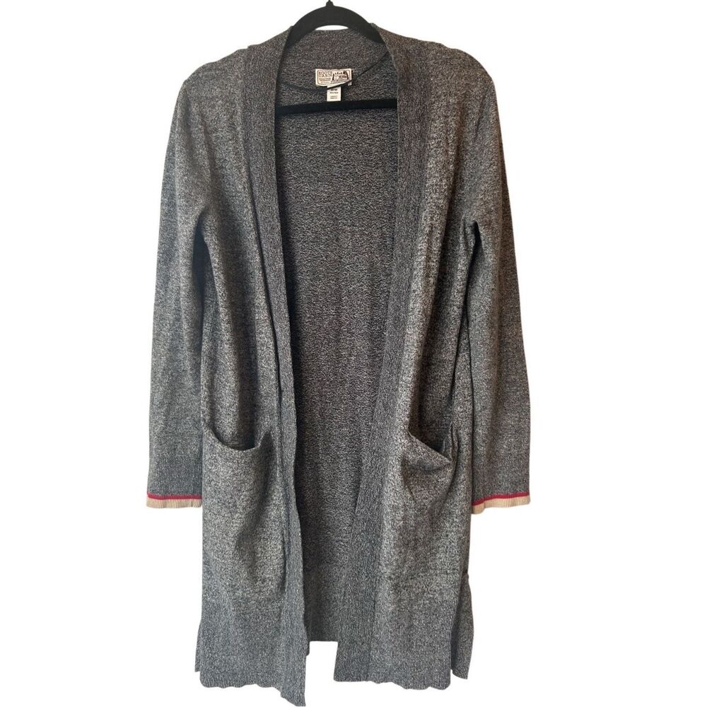 ROOTS Canada Cabin Shawl Cardigan marled gray long M